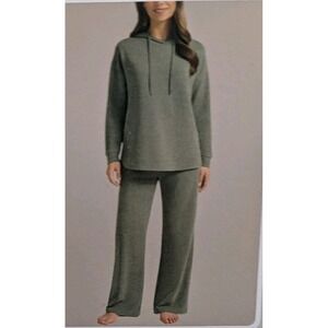 Max & Mia Women's Hoodie Lounge Set Dark Sage Supersoft Relaxed Travel Sz. XXL